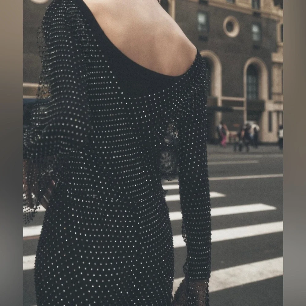 BLOGGERS FAV ZARA LONG RHINESTONE JUMPSUIT - Picture 2 of 3